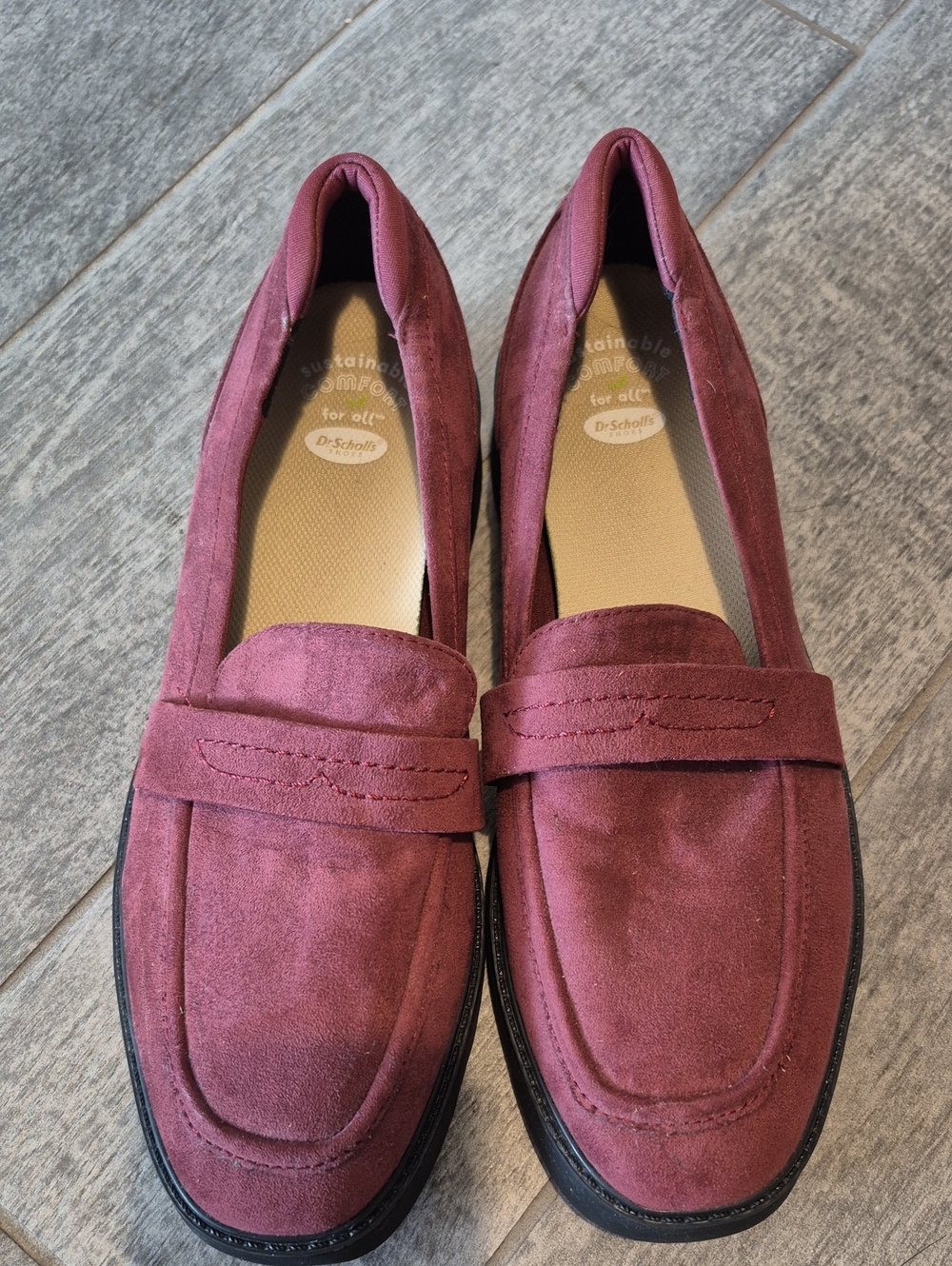Dr. Scholl's Women's Wine Suede Penny Loafers